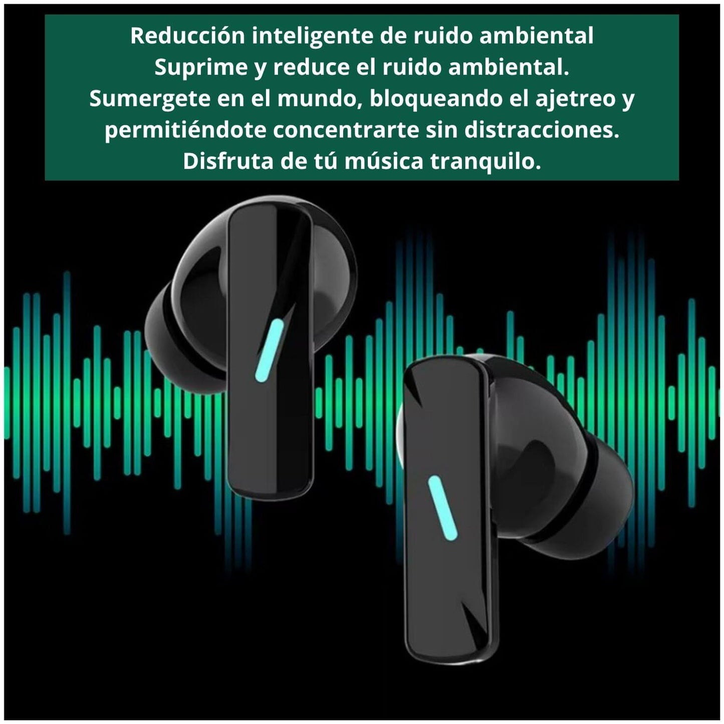 Audífonos inalámbricos Hi fi Pure Bass deportivos gamer BT 5.4 iPhone/Android ANC/ENC cancelación ruido