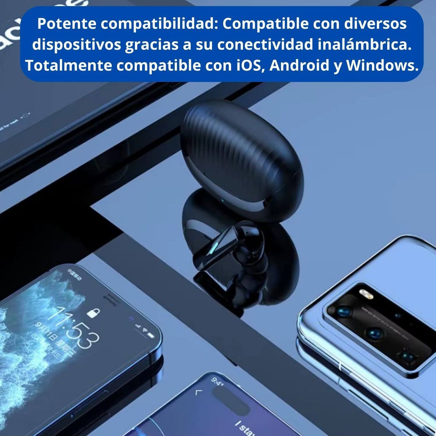 Audífonos inalámbricos Hi fi Pure Bass deportivos gamer BT 5.4 iPhone/Android ANC/ENC cancelación ruido
