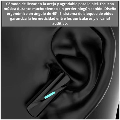 Audífonos inalámbricos Hi fi Pure Bass deportivos gamer BT 5.4 iPhone/Android ANC/ENC cancelación ruido