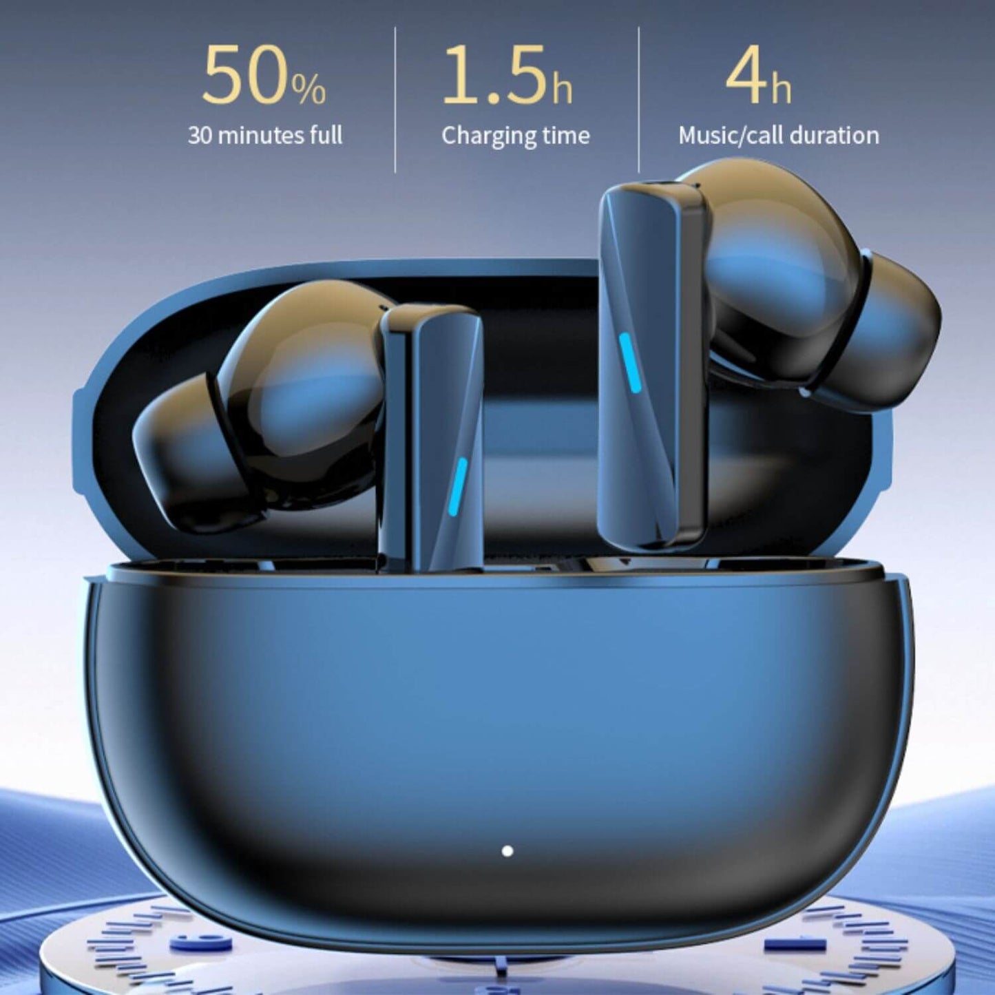 Audífonos inalámbricos Hi fi Pure Bass deportivos gamer BT 5.4 iPhone/Android ANC/ENC cancelación ruido