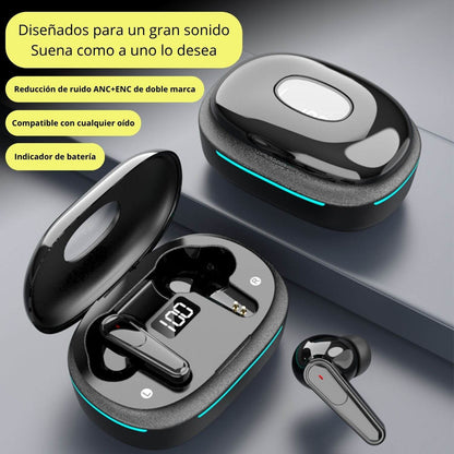 Audífonos inalámbricos Hi fi Pure bass deportivos gamer BT 5.4 iPhone/Android ANC/ENC cancelación ruido