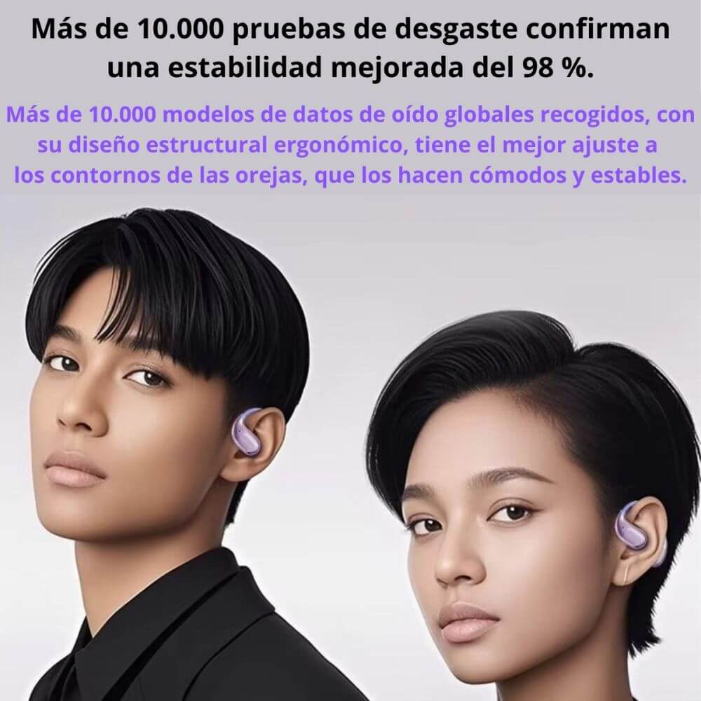 Audífonos deportivos bluetooth 5.4 de gancho Hi fi android iOS Cancelación de ruido