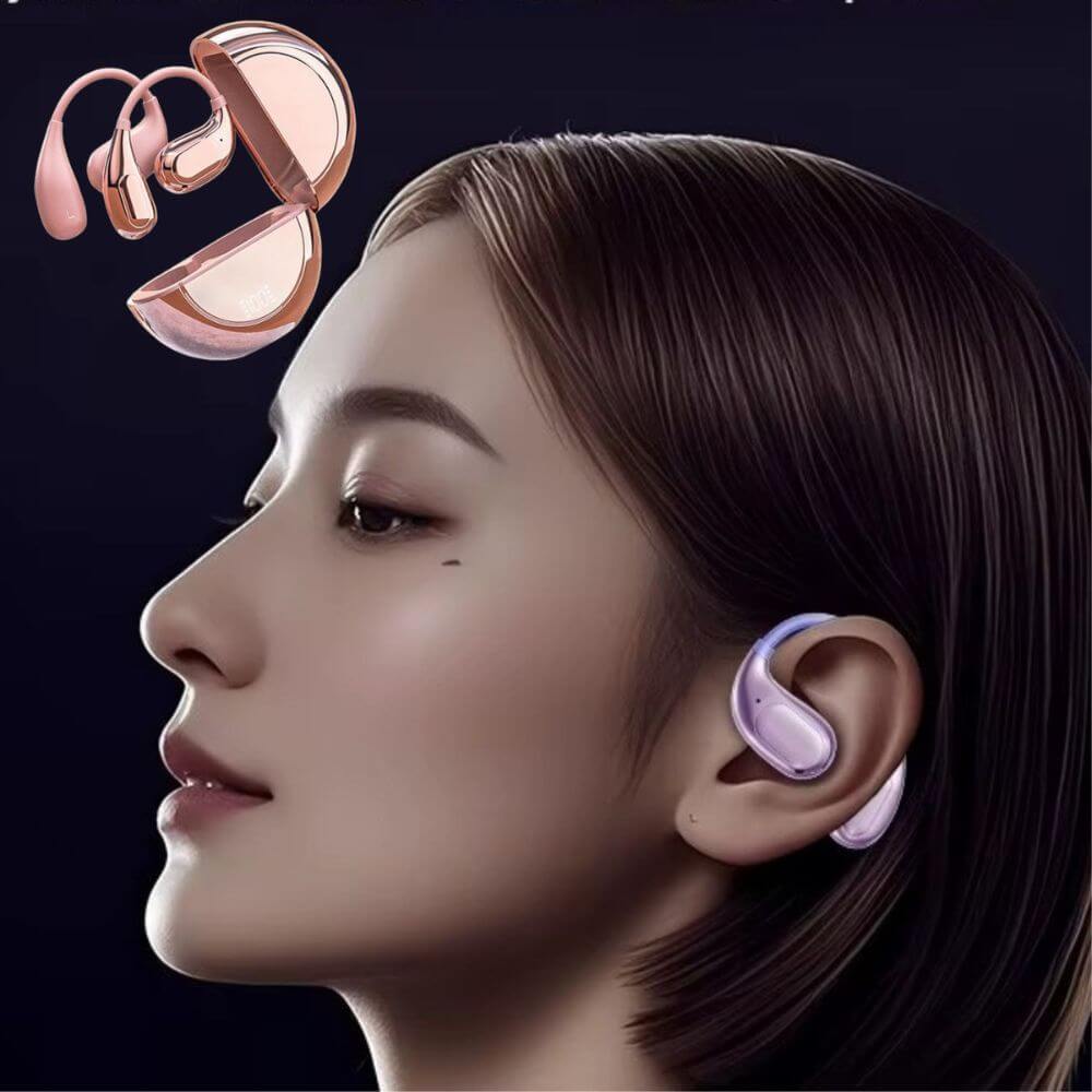 Audífonos deportivos bluetooth 5.4 de gancho Hi fi android iOS Cancelación de ruido