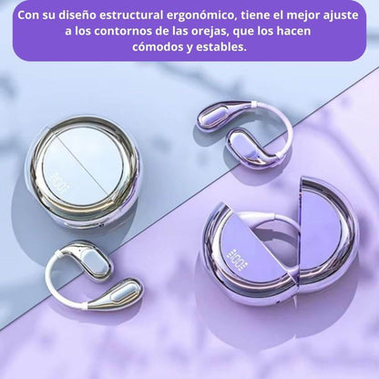 Audífonos deportivos bluetooth 5.4 de gancho Hi fi android iOS Cancelación de ruido