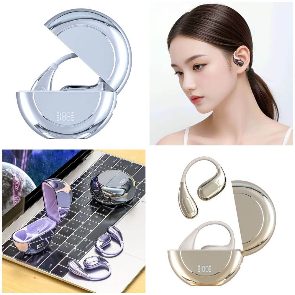 Audífonos deportivos bluetooth 5.4 de gancho Hi fi android iOS Cancelación de ruido