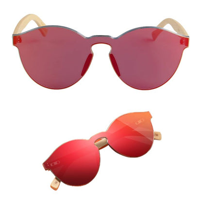 Lentes de Sol Ecológicos de Madera de Bambú únicos Unisex de una sola pieza