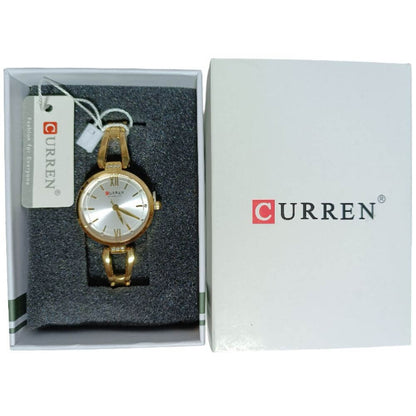 Reloj Curren de pulsera acero inoxidable elegante cuarzo análogo de mujer cristal strass