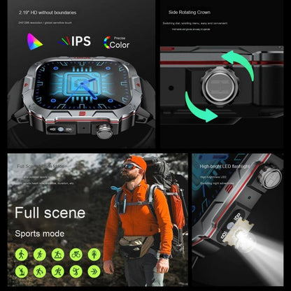 Smartwatch reloj deportivo unisex con linterna led + audífonos + correa elasticada extra de regalo