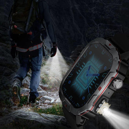 Smartwatch reloj deportivo unisex con linterna led + audífonos + correa elasticada extra de regalo