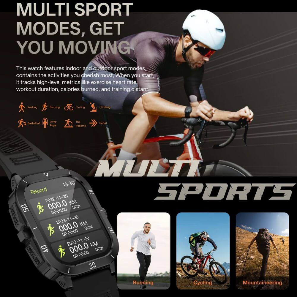 Smartwatch reloj deportivo unisex + audífonos + correa elasticada extra de regalo