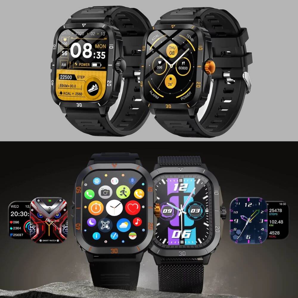 Smartwatch reloj deportivo unisex + audífonos + correa elasticada extra de regalo