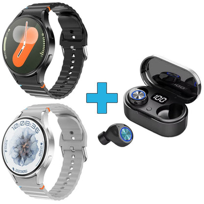 Reloj Smartwatch unisex deportivo inspirado en Galaxy 7 Pro pantalla Amoled + audífonos