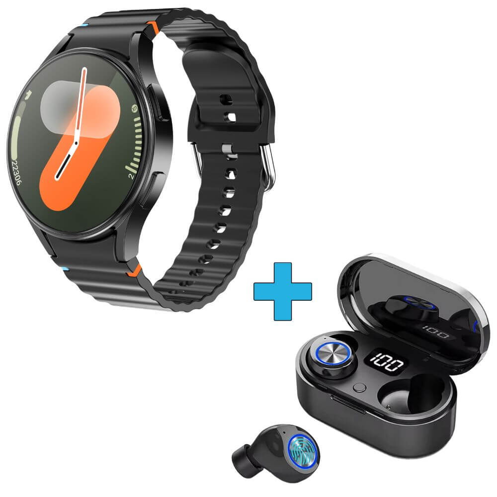 Reloj Smartwatch unisex deportivo inspirado en Galaxy 7 Pro pantalla Amoled + audífonos