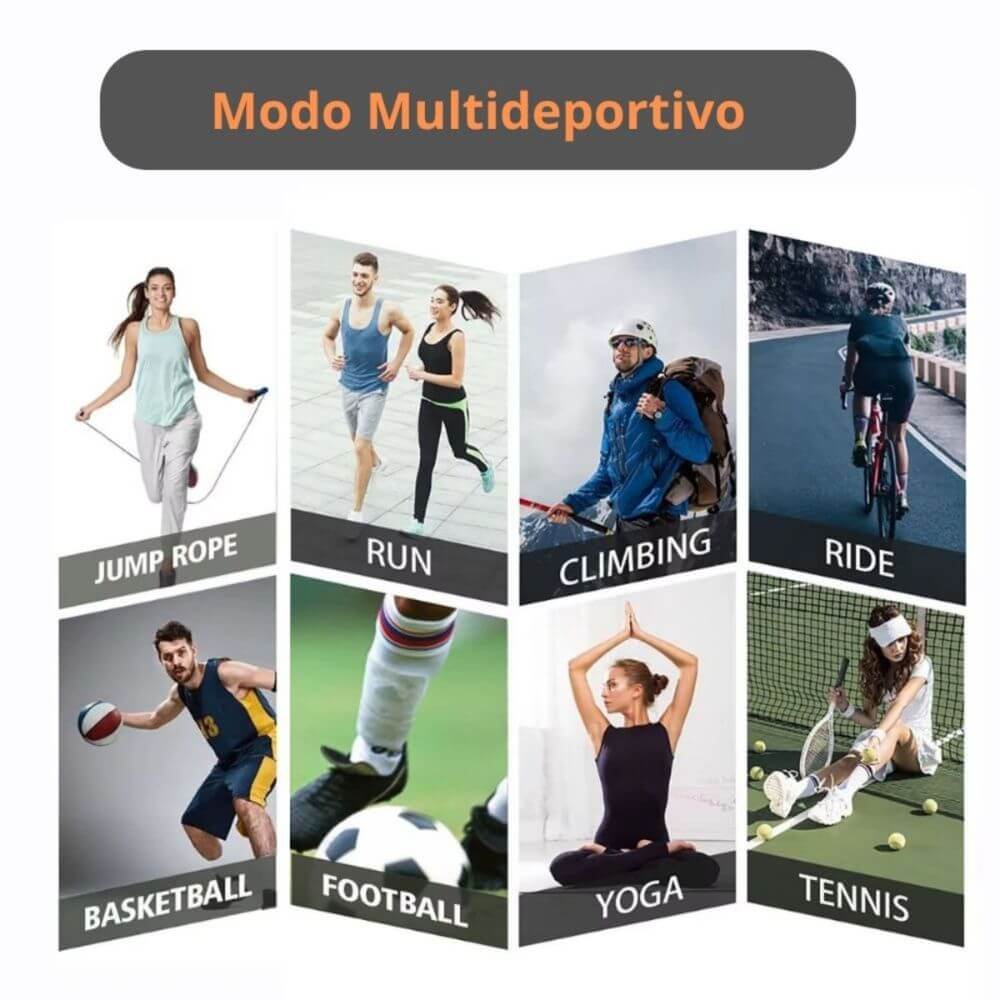 Smartwatch reloj Pack deportivo unisex + audífonos + correa de cuero extra