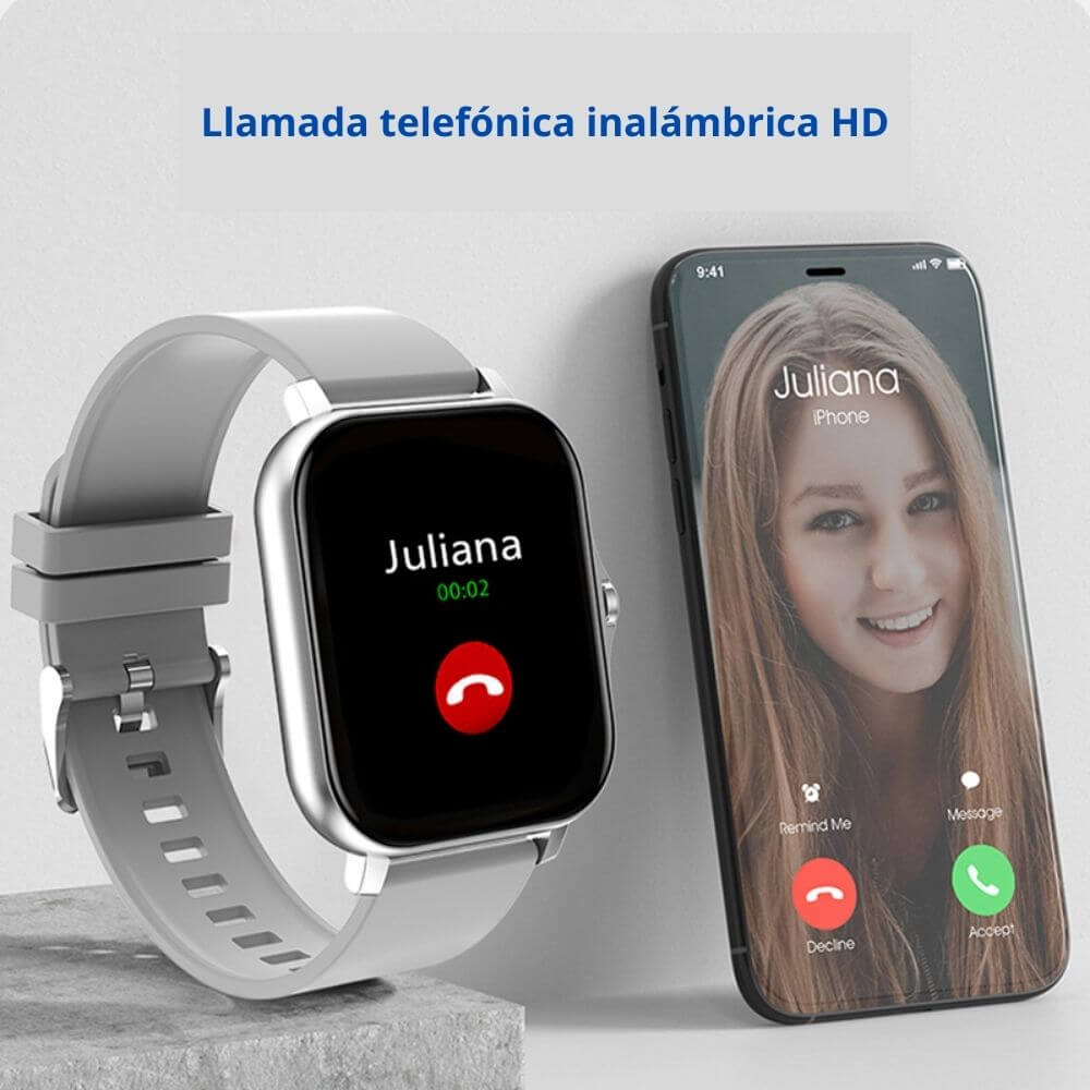 Smartwatch reloj deportivo unisex + correa metálica extra sensor mide azúcar sangre