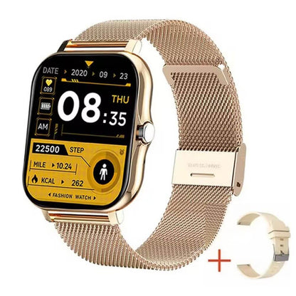 Smartwatch reloj deportivo unisex + correa metálica extra sensor mide azúcar sangre