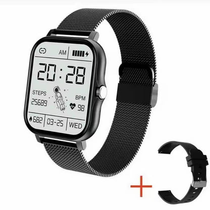 Smartwatch reloj deportivo unisex + correa metálica extra sensor mide azúcar sangre