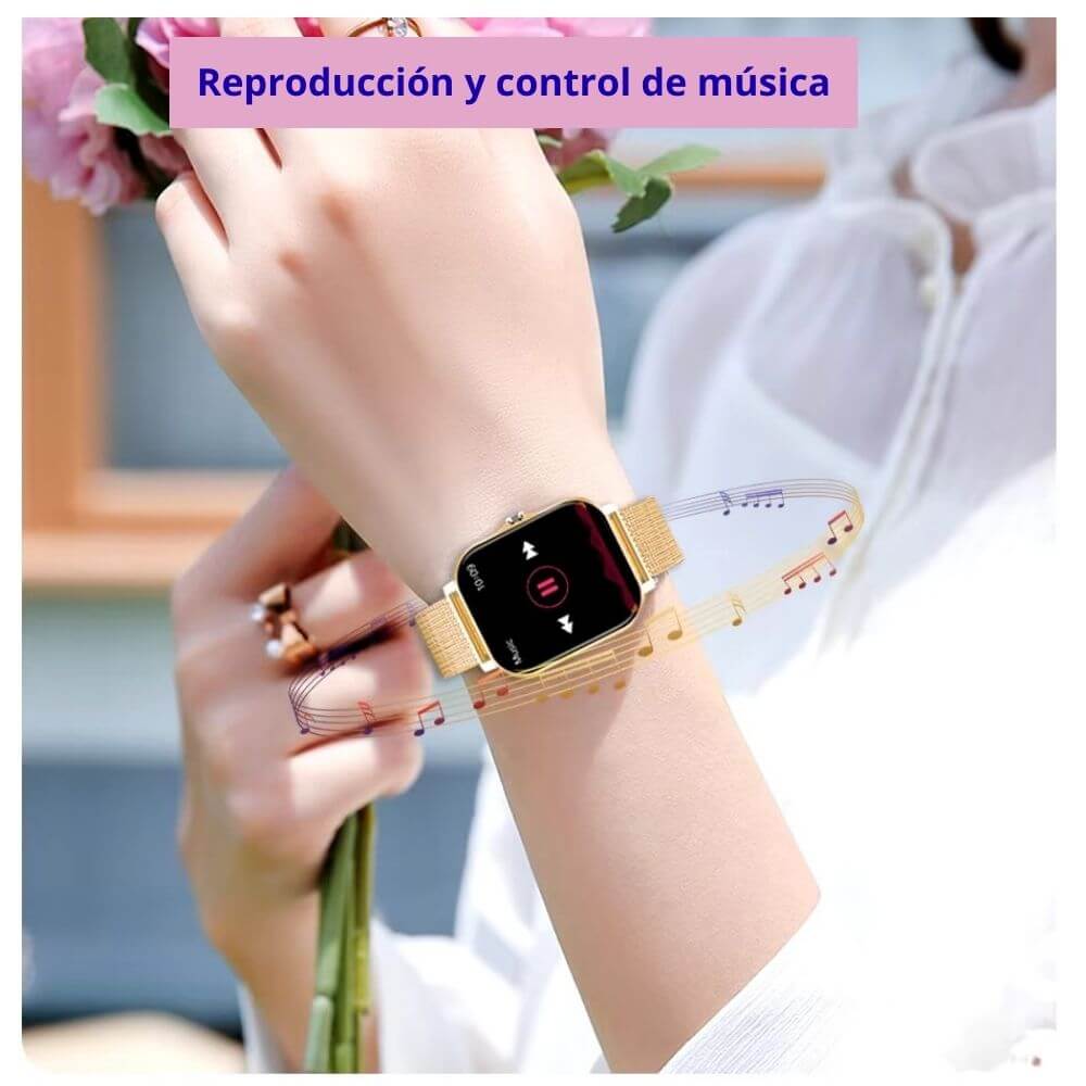Smartwatch reloj deportivo unisex + correa metálica extra sensor mide azúcar sangre