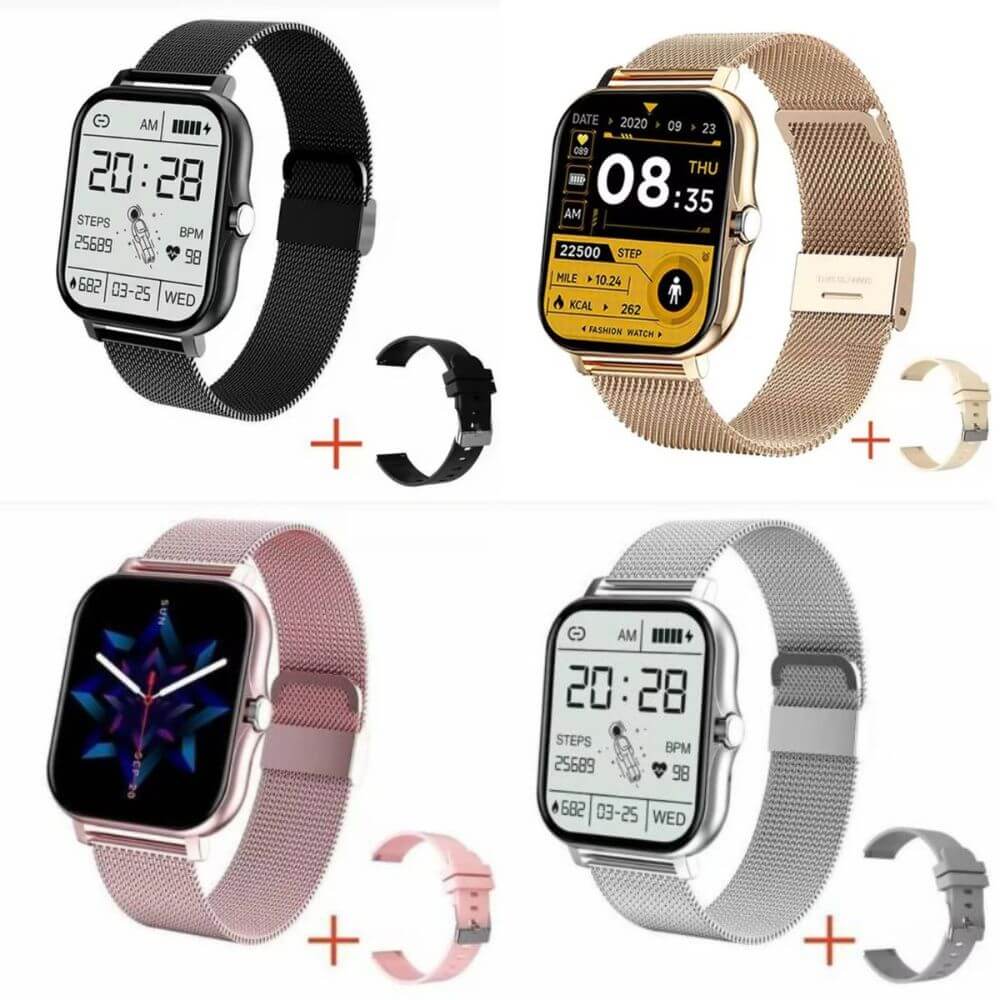 Smartwatch reloj deportivo unisex + correa metálica extra sensor mide azúcar sangre