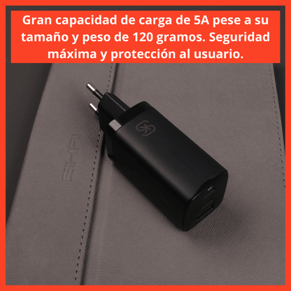 cargador-portatil-carga-rapida-unico-modelo-facil-llevar-todas-partes-nueva-generacion-tecnologia-estandar-qualcomm-velocidad-cable-capacidad-amperios-equipo-apropiado-cargador-usb-dispositivos-telefono-movil-iphone-android-apple-negro-compañero-viaje-compacto-voltaje-internacional-tamaño-compacto-proteccion-completa-sobretensión-cortocircuito-sobrecalentamiento-gan-nitruro-galio-semiconductor-8